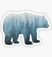 Misty Forest Bear - Turquoise Sticker