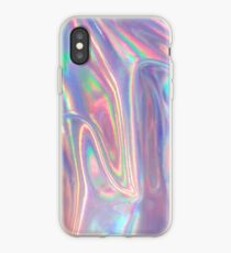 Holographic waves in purple iPhone Case