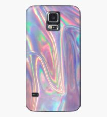Holographische Wellen in Lila Hülle & Skin für Samsung Galaxy