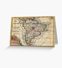 Vintage Map of South America (1747) Grußkarte