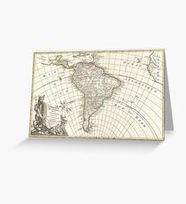 Vintage Map of South America (1762) Grußkarte