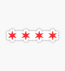 Four Chicago flag stars Sticker