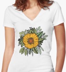 SONNENBLUME Shirt mit V-Ausschnitt