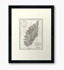 Vintage Map of Corsica (1794) Framed Print