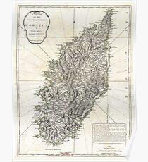 Vintage Map of Corsica (1794) Poster