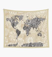 world map mandala 3 Wall Tapestry
