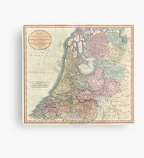 Vintage Map of The Netherlands (1799) Metal Print