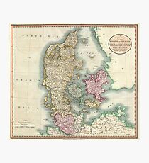 Vintage Map of Denmark (1801) Photographic Print