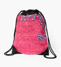 Wild grapes on crumpled texture Drawstring Bag