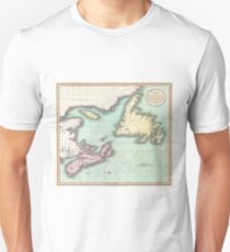 Vintage Map of Nova Scotia and Newfoundland (1807) Unisex T-Shirt