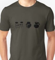 Treffen (Stühle, Literatur und Kaffee) Unisex T-Shirt