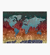 world map mandala 4 Photographic Print