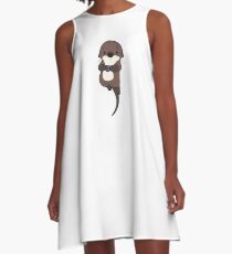 Cute otter holding a shell A-Line Dress