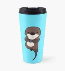 Cute otter holding a shell Travel Mug