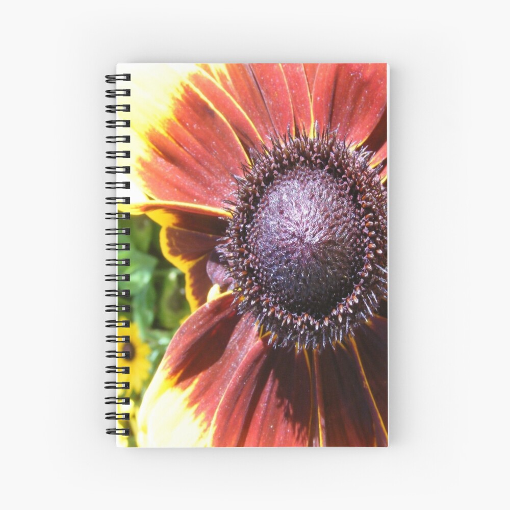 RED SUNFLOWER SEEDS AND PETALS Spiral Notebook