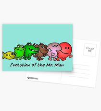 EVOLUTION OF THE MR. MAN Postcards