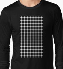 Optical illusion black grid with white dots Long Sleeve T-Shirt