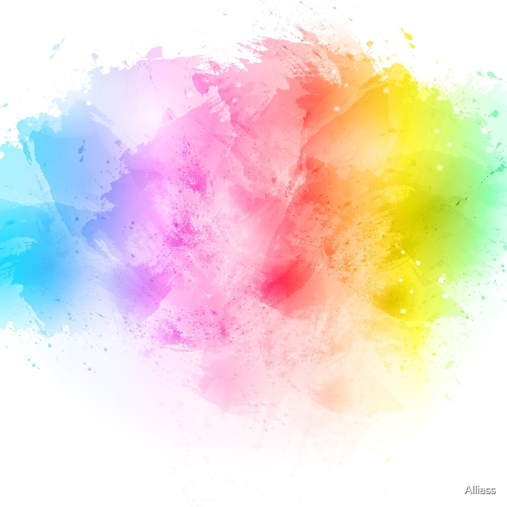 “Rainbow abstract artistic watercolor splash background” by Alliass