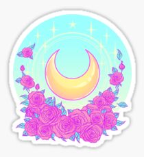 Moon and Roses Sticker