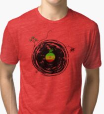 Reggae Music - Vinyl Records Cannabis Leaf - DJ inspired design Tri-blend T-Shirt