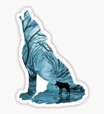 Wild Forest Wolf - Turquoise Sticker