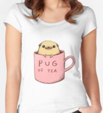 Pug of Tea Women's Fitted Scoop T-Shirt