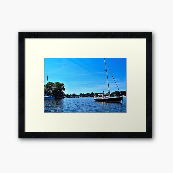 Blue Water Sailing Framed Art Print