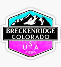 SKIING BRECKENRIDGE COLORADO MOUNTAINS SKI SNOWBOARD HIKING CLIMBING PINK Sticker
