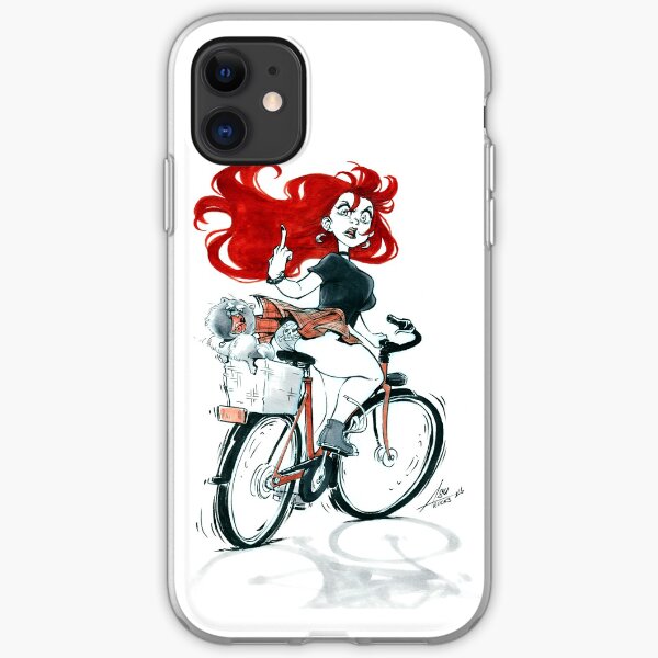 Badass girl on a bike iPhone Flexible Hülle
