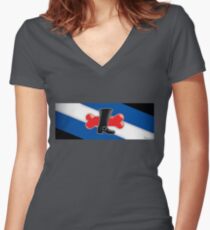 Bootblack Service Pup Women's Fitted V-Neck T-Shirt