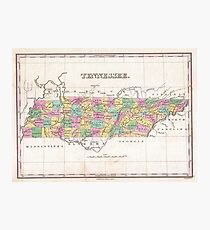 Vintage Map of Tennessee (1827) Photographic Print
