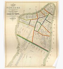 Póster Vintage Map of New York City (1831)