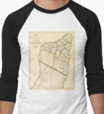 Camiseta ¾ bicolor para hombre Vintage Map of New York City (1831)