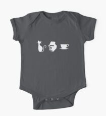 Katzen, Bücher und Kaffee Baby Body Kurzarm