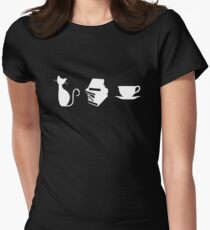 Cats, Books, and Coffee Women's Fitted T-Shirt