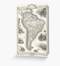 Vintage Map of South America (1850) Grußkarte