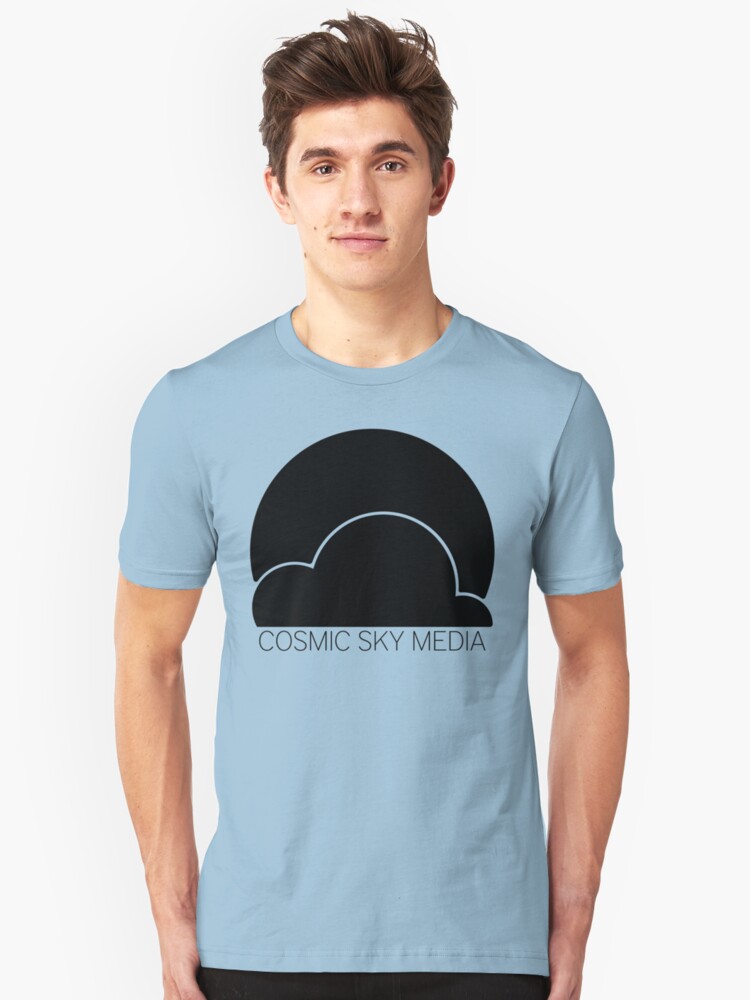 Alternate view of Cosmic Sky Media Logo (Black) Slim Fit T-Shirt