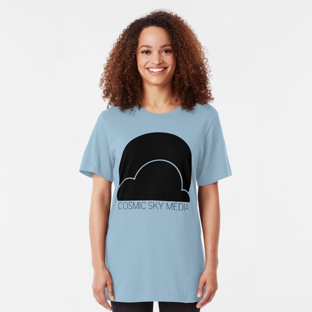 Cosmic Sky Media Logo (Black) Slim Fit T-Shirt