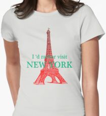 new york paris Women's Fitted T-Shirt