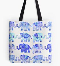 Elephants – Blue Palette Tote Bag