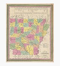 Vintage Map of Arkansas (1853) Photographic Print