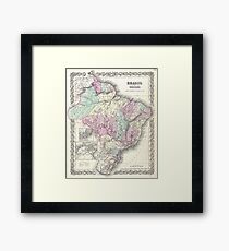 Vintage Map of Brazil (1855) Framed Print