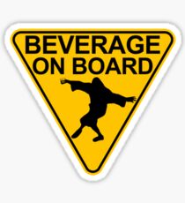 Big Lebowski "Beverage On Board" Sticker Sticker