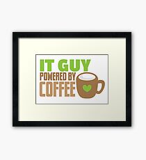 IT GUY powered by coffee Framed Print