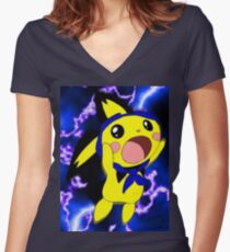 pichu Master Race Women's Fitted V-Neck T-Shirt