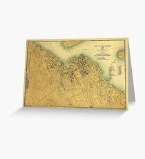 Map Of Bar Harbor Maine 1896 Greeting Card