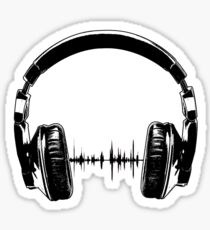Headphones - Black Sticker