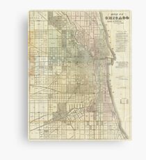 Vintage Map of Chicago (1857) Metal Print