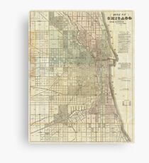 Vintage Map of Chicago (1857) Canvas Print