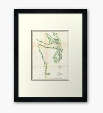 Vintage Map of Coastal Washington State (1857) Framed Print